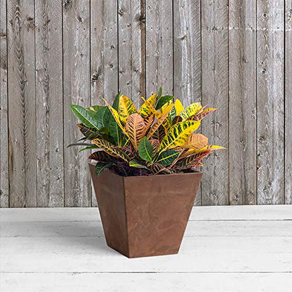 Novelty Artstone 35149 Ella Square Planter, Rust - color: Rust, size: 13.5" L x 13.5" W x 14" H