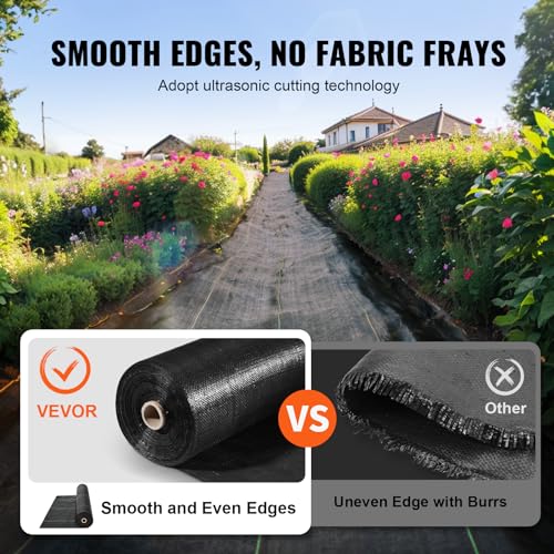 VEVOR Driveway Fabric, Heavy Duty 6x300ft 3oz Woven Landscape Fabric, Garden Weed Barrier Fabric, Weed Control Fabric, Geotextile Fabric for Landscaping, Ground Cover, Weed Block Gardening Mat, Black - size: 6FT*300FT-3OZ, style: Woven