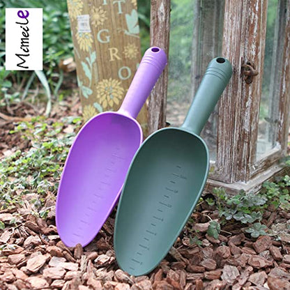 Plastic Garden Shovel Hand Trowel Tool Non-Slip Potting Soil Scoop Flowerpot Transplanting Digging Weeding Planting Cultivation 2 PCS - size: Big