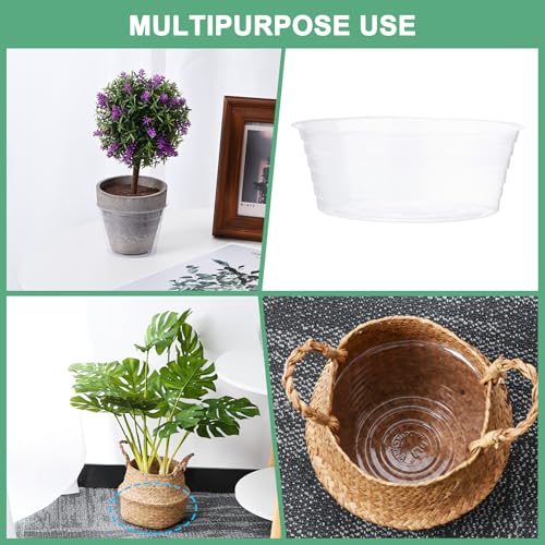 M METERXITY 10-Pack Plastic Plant Saucer, 9 Inch Clear Thin Plant Saucer Drip Tray for Indoor/Outdoor, Planter Liners Nursery Pots - size: 9 Inch