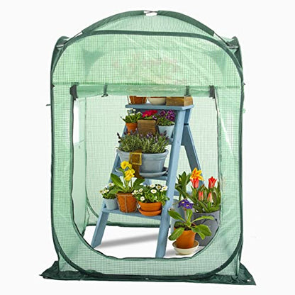 Porayhut Pop Up Greenhouse Tent,Portable X-Large Walk-in Flower House ,Indoor Outdoor Gardening Plant Sunshine Room with PE Mesh Cloth Cover for Protecting Plant from Cold Frost & Birds - style: 52'' Tall Flower House Tent