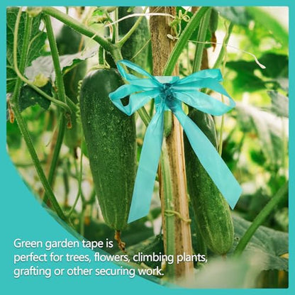 300FT Stretch Tie Tape Roll, 1'' Plant Tape Green Stretch Garden Tie - size: 1in/300ft