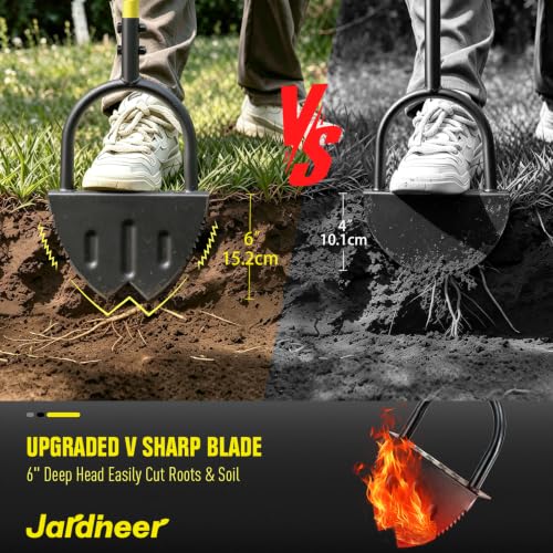 Jardineer Manual Edger Lawn Tool, Half Moon Saw Tooth Lawn Edger