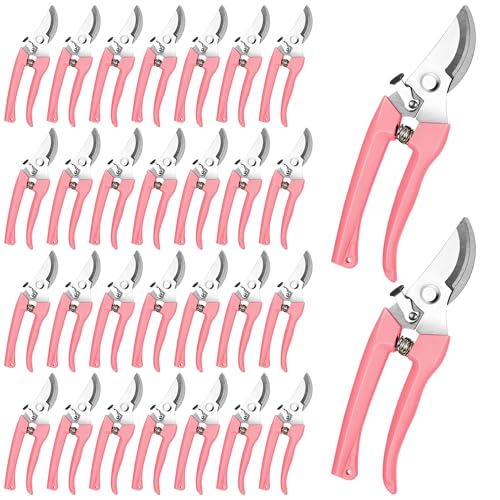 Chumia 30 Pack Garden Shears Flower Clippers for Plant Cutting, Pink - color: Pink