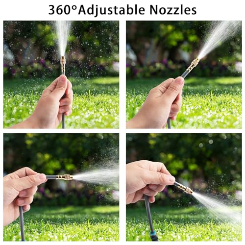 50FT 5/16" Quick-Connect Drip Irrigation System Kit, Automatic Garden Watering System with 15 Pcs Adjustable Spray Nozzles for Garden, Greenhouse, Yard, Lawn - size: 50FT