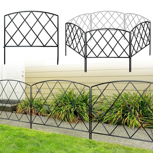 Thealyn 10ft x 24" Metal Decorative Garden Fence(5Pcs Set) - style: Minimalist