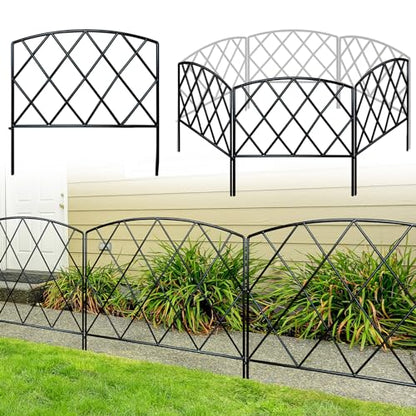 Thealyn 10ft x 24" Metal Decorative Garden Fence(5Pcs Set) - style: Minimalist
