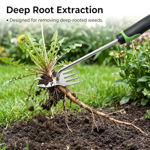 Lispin 2-in-1 Heavy-Duty Weeder & Garden Trowel — A Sturdy, Durable Stainless Steel Root Removal Tool Featuring an Ergonomic, Non-Slip Handle; Suitable for Garden, Lawn, and Yard Tool Sets. - size: 2PSC-B