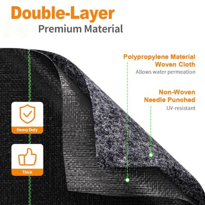 AMAGABELI 4ft x 50ft Weed Barrier Landscape Fabric 5.8oz Dual Sided Garden Cloth Heavy Duty Weed Control Blocker Mat Gardening Ground Cover Durable Woven Geotextile Fabric Driveway Underlayment - size: 4x50ft