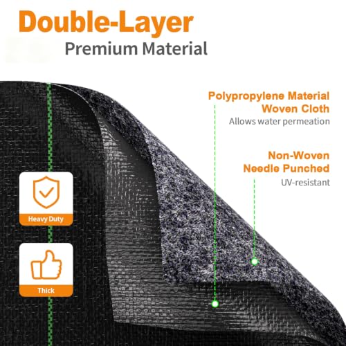 AMAGABELI 4ft x 50ft Weed Barrier Landscape Fabric 5.8oz Dual Sided Garden Cloth Heavy Duty Weed Control Blocker Mat Gardening Ground Cover Durable Woven Geotextile Fabric Driveway Underlayment - size: 4x50ft