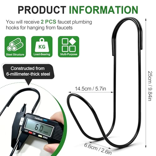 Philbinden 2 Pcs Flexible Garden Hose Holder-Black Garden Solid Hose Storage Hook for Garden Hoses, Ropes, Outside Yard