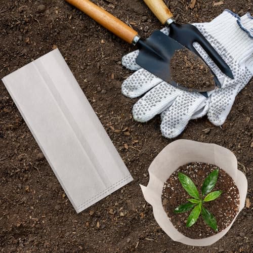 Fabric Grow Bags - 7x8.7 inches Breathable Seed Starter Plant Grow Bags for Seedling Pots, Nursery Pots for Plants, 100pcs - color: White, size: 7"x8.7"/Pack of 100