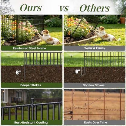 No Dig Garden Fence Outdoor for Yard, 48in (H) x 23.6ft(L) - size: 48 in(H) X 23.6 ft(L)