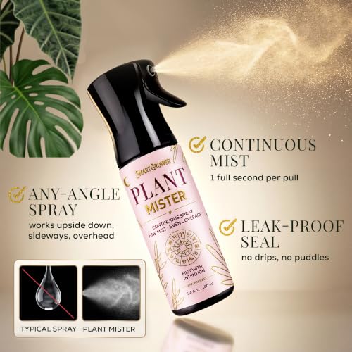 Plant Mister Spray Bottle for Indoor Plants With Plant Care Guide - color: Pink Astrology