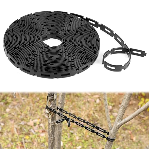 29 Ft Plastic Chain Lock Tree Tie, 1/2" Wide Adjustable Tree Support Straps for Staking Flexible Reusable Cable Plant Tree Ties for Leaning Tree Garden Accessories - size: 29 FT