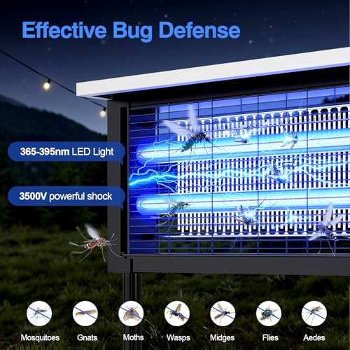 Solar Bug Zapper Outdoor, 20W Powerful Mosquito Zapper Outdoor - size: 19.7 inches for 3000 sq.ft