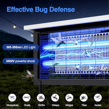 Solar Bug Zapper Outdoor, 20W Powerful Mosquito Zapper Outdoor - size: 19.7 inches for 3000 sq.ft