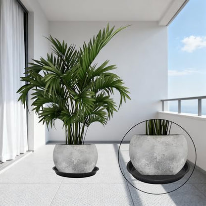 6 Pack 12 Inch Black Plant Saucers Plastic Drip Trays for Pots - color: Black, size: 12 Inch