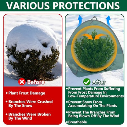 2 Pcs Pop Up Shrub Covers Frost Protection Tent, 30" x 28" x 28" Winter Plant Cover Freeze Protection, Warm Garden Plant Protector Tent for Protecting Outdoor Shrub Fruit Potted Plants from Snow & Ice - color: 28 x 28 x 30 inch