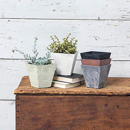 Novelty Artstone 35069 Ella Square Planter, Rust 6" - color: Rust, size: 6"
