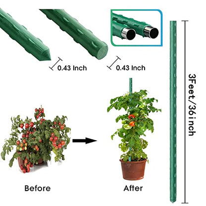 3Feet 36inch Garden Stakes Sturdy Plant Sticks Support Tomato Stakes for Vegetable,Pack of 20 - size: 3Ft-20 Pcs