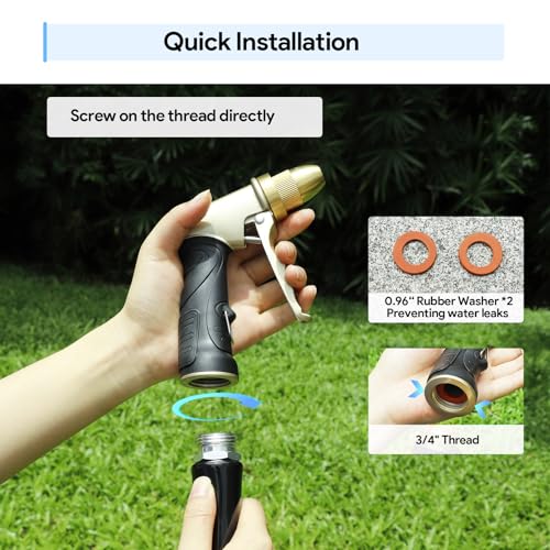 Garden Hose Nozzle, Heavy Duty Metal Spray Nozzle
