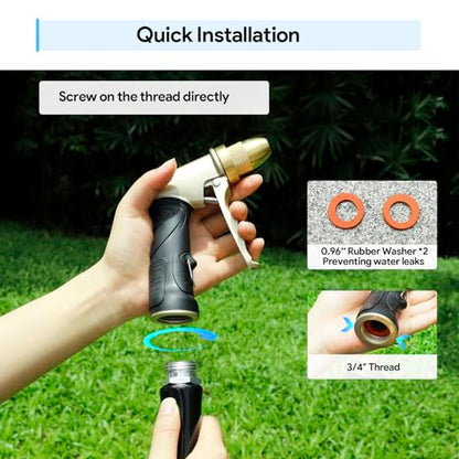 Garden Hose Nozzle, Heavy Duty Metal Spray Nozzle