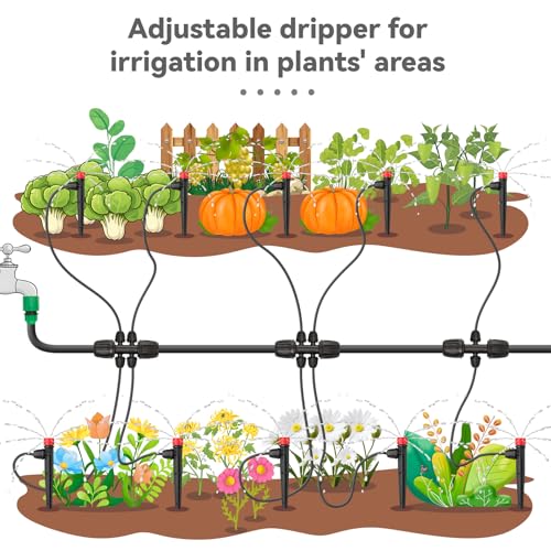 Drip Irrigation Emitters for 1/4" Tubing: 25pcs Drippers with Lock Barbed - size: 25pcs Drip Emitters with Lock Barbed