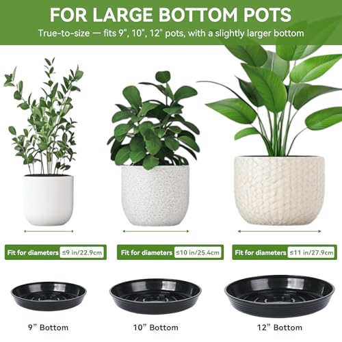 10 Pack Plant Trays 10 inch Heavy Duty Plant Saucers for Indoor Outdoor Use - color: 10 INCH BASE