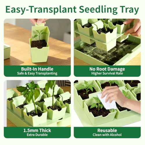 Seed Starter Tray with Handles Easy Transplant 9 Cells