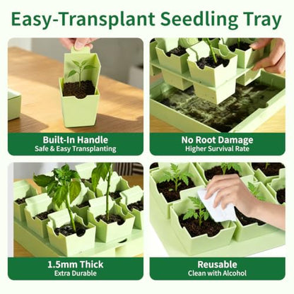 Seed Starter Tray with Handles Easy Transplant 9 Cells