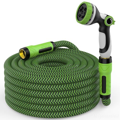 NON-EXPANDABLE Garden Hose 25 FT x5/8'' with 10-Function Sprayer - size: 25ft