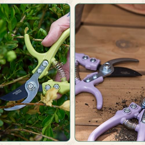Modern Sprout Bypass Hand Pruners - Scissors - Gardening Tools - Ocean - color: Ocean