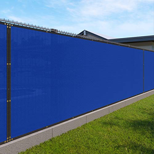 Windscreen4less Privacy Fence Screen Heavy Duty Windscreen Fencing Mesh Fabric Shade Net Cover with Brass Grommtes for Outdoor Wall Garden Yard Pool Deck, 6'x1' Blue - color: Blue, size: 6' x 1'