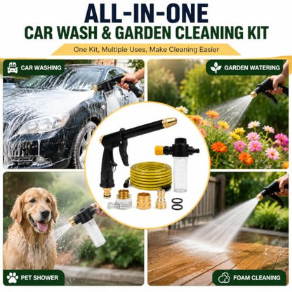High Pressure Hose Nozzle, 2026 Upgraded Heavy Duty Water Spray Gun with 5 Adjustable Spray Modes, Metal Garden Hose Sprayer Power Washer for Car Wash, Patio Cleaning, Lawn Watering