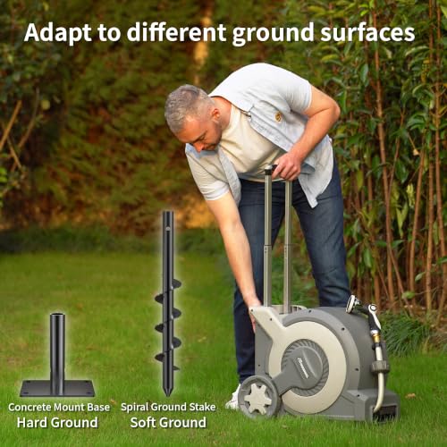 Portable Trolley Cart Retractable Garden Hose Reel 1/2"x 100FT