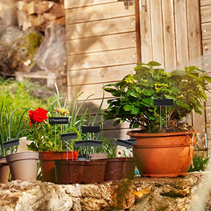 Maitys 38 Pcs Metal Plant Markers Outdoor, Black Label with White Ink - color: Black Label With White Ink
