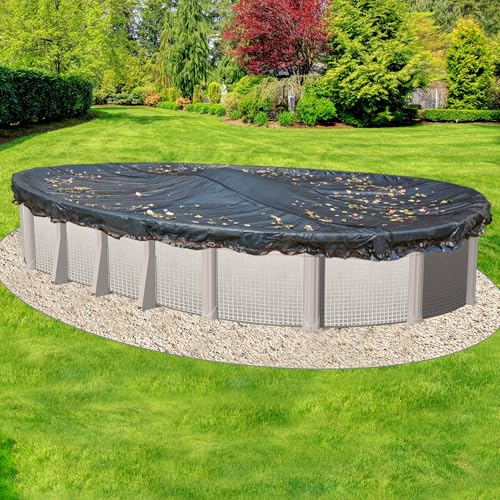 Doheny’s Professional Grade Leaf Nets for Above Ground Pools – 12' x 24' Oval – Makes Clean-Ups Fast – Lightweight, Versatile & Durable – Keeps Leaves Out - size: 24' x 12' (Oval)