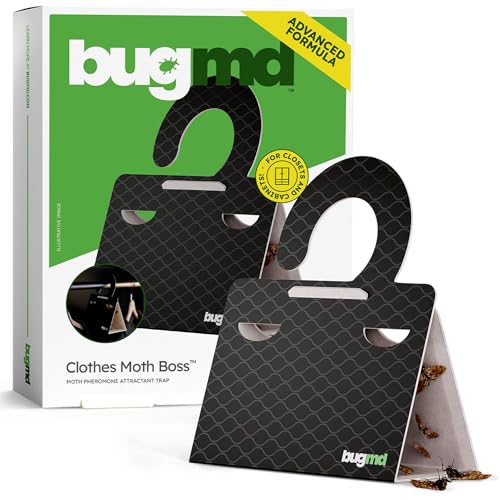 BugMD Clothes & Pantry Moth Traps with Sticky Glue - color: Black, size: 1 Pack - 6 Traps