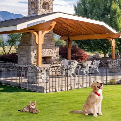 Getlay Tall Garden Fence with Gate, 40 Inch(H) 20 Panels Total Length 43.7 Ft, Dog Fencing Outdoor for Yard, Dog Digging Fence Barrier, Decorative Fence for Garden│Patented - size: 40''(H)-20panels-43.7ft(L)