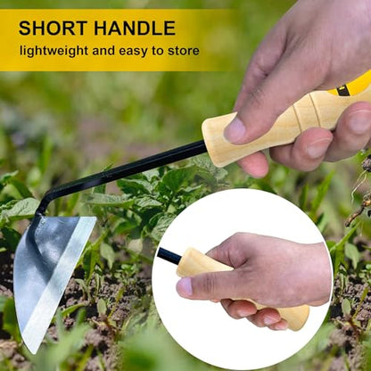 Hanpex Japanese Wide Blade Gardening Tools I Premium Quality Hand Hoes/Weeding Sickle Have Very Sharp Edge for Quick Work - style: Long Handle