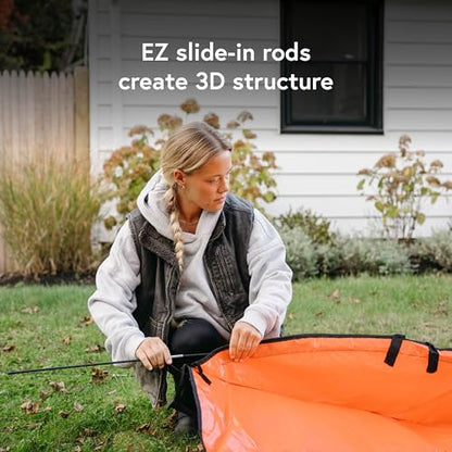 4' x 6' Sport Leaf Tarp - 24 sq ft Yard Cleanup Tarp with 6 Handles & Ground Stakes for Raking, Garden Debris & Yard Waste Removal, Wind Proof - size: 4' x 6'
