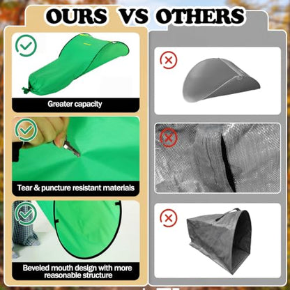 Fourluoo 70 Gallon Leaf Collector, Portable Pop up Leaf Bags and Gloves - style: Simple