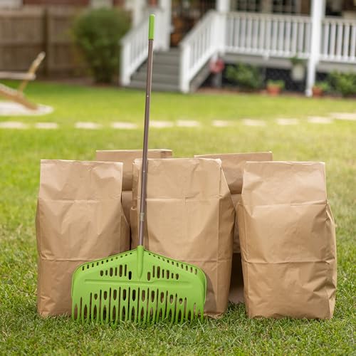 Flip Scooping Leaf Rake, Heavy Duty Lawn and Yard Care, Extra Wide Head, Green