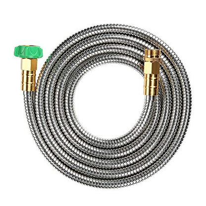 Beaulife 304 Stainless Steel Metal Garden Hose Connector 10 Feet Short Garden Water Hose Extension Extender, Drinking Water Hose Lead and BPA Free - size: 10ft