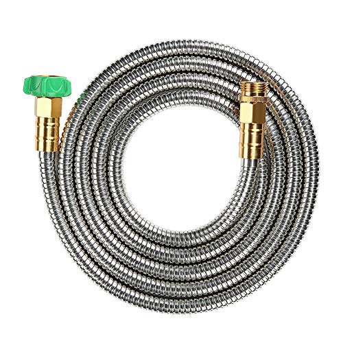 Beaulife 304 Stainless Steel Metal Garden Hose Connector 10 Feet Short Garden Water Hose Extension Extender, Drinking Water Hose Lead and BPA Free - size: 10ft