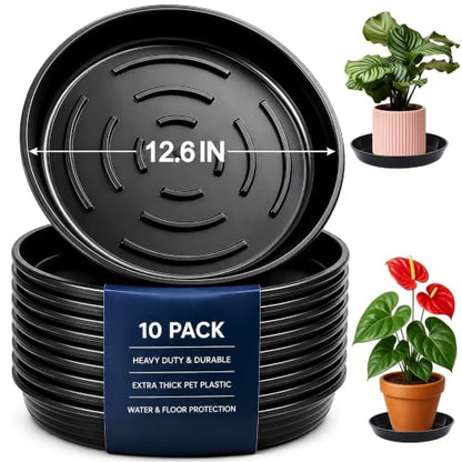 10 Pack Plant Trays 11 inch Heavy Duty Plant Saucers for Indoor Outdoor Use - color: 11 INCH BASE