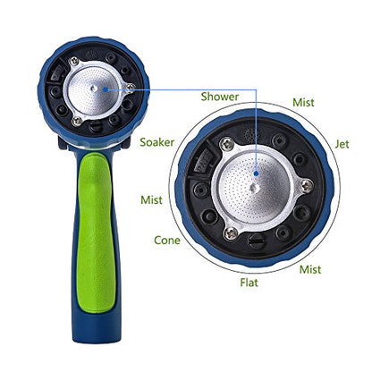 GREEN MOUNT New Patent Garden Hose Nozzle, Heavy Duty Water Nozzle, High Pressure Fireman Style Nozzle with Ergonomic Handle for Lawn and Garden Watering - color: Green