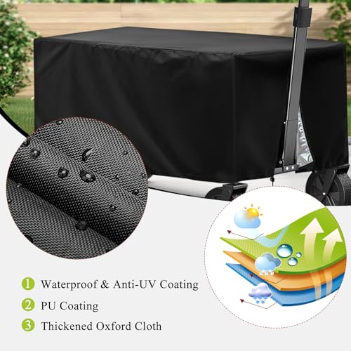 TheElves Wagon Rain Cover Waterproof for VEVOR Garden Cart Rolling Workseat - size: 31x22x17 inch