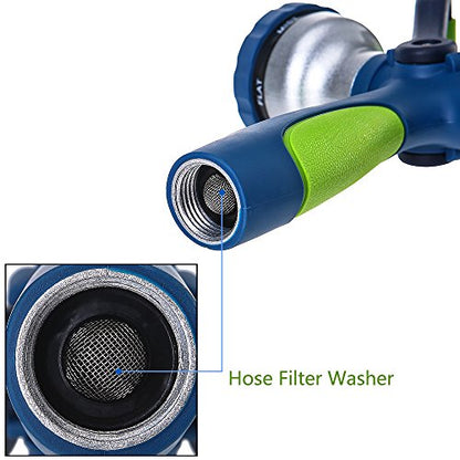 GREEN MOUNT New Patent Garden Hose Nozzle, Heavy Duty Water Nozzle, High Pressure Fireman Style Nozzle with Ergonomic Handle for Lawn and Garden Watering - color: Green